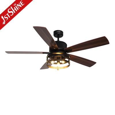 Black 52 Inches Industrial Ceiling Fan AC Motor Indoor Decorative