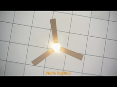 Ventilateur de plafond décoratif encastré à 3 lames en contreplaqué naturel sans lumière