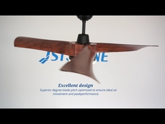 Couleur en bois 54 lames en plastique menées par pouces du ventilateur de plafond 3 avec à télécommande