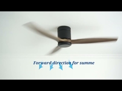 Profil bas en bois naturel de 3 lames ventilateur de plafond de 52 pouces avec la lumière menée