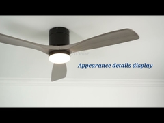 Ventilateur de plafond affleurant décoratif en bois solide de bâti avec la vitesse à télécommande de la lumière 5 de LED