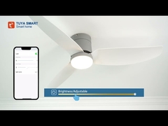 Ventilateur de plafond encastré décoratif à profil bas avec lumière LED et télécommande