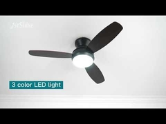 42 Inch Black Flushed Mounted Ceiling Fan With Lights For Bedroom