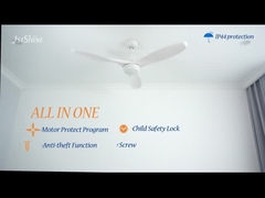 Fan de plafond imperméable avec la fan de plafond menée blanche de C.C de lames en plastique légères du moteur 3