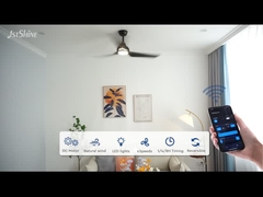 52 pouces noir télécommandé Led ventilateur de plafond Abs lamine Motor silencieux