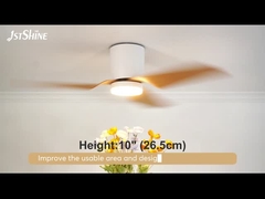 Ventilateur de plafond en plastique avec moteur à lampe à LED à lampe lumineuse à lame en bois