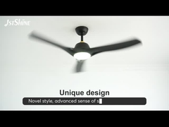 Ventilateur de plafond en plastique noir avec lumière