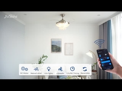 Ventilateur de plafond en cristal rétractable avec moteur à courant continu de luxe léger