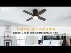 36 pouces moderne LED ventilateur de plafond invisible Mini 4 lames de contreplaqué faible profil éclairage de l'obscurcissement