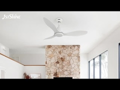 Ventilateur de plafond à commande à distance économe en énergie avec 3 lames en plastique en design décoratif blanc