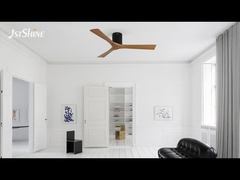Ventilateur de plafond décoratif avec lame en bois massif finition noire