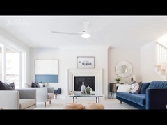 Ventilateur de plafond blanc/noir avec moteur CC à commande à distance à lumière atténuée