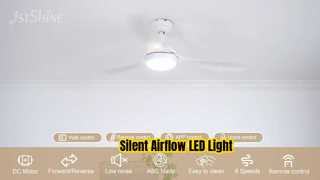 Lumière LED de ventilateur de plafond blanc moderne de 52 pouces