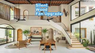 Moteur CC silencieux de ventilateur de plafond en bois noir de 52 pouces