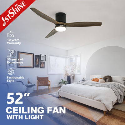 Bon prix Ventilateur de plafond à 3 pales en bois naturel à profil bas de 52 pouces avec lumière LED en ligne
