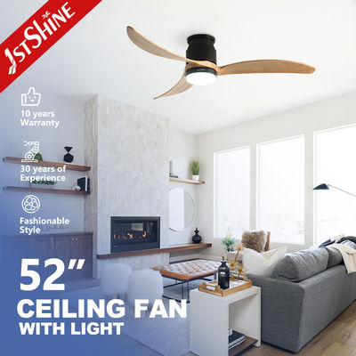 Bon prix Ventilateur de plafond de 52 pouces avec lumière LED contrôlée à distance par l'application TUYA et lames en bois massif en ligne