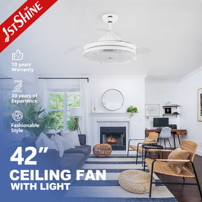 Bon prix Lumière escamotable de fan de plafond de 42 pouces avec le moteur à courant alternatif réversible en ligne
