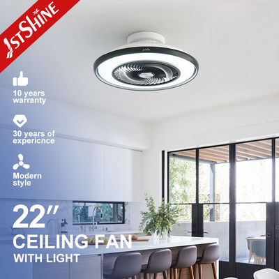 Qualité  22 Inches Flush Mount Led Bladeless Ceiling Fan Low Profile Dimming Light Usine