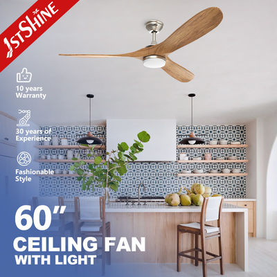 Bon prix 60 pouces LED ventilateur de plafond lampe lustre Combo éclairage lame en bois massif en ligne