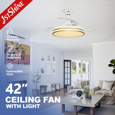 Bon prix Contrôle escamotable intelligent de Wifi de fan de plafond de lumière de 42 pouces petit LED pour la chambre à coucher en ligne