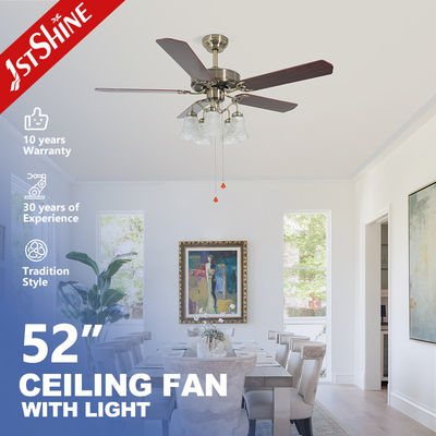 Bon prix Fan de plafond décorative à télécommande de ferme de 52 pouces avec 5 lumières en ligne