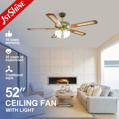 Bon prix Ventilateur de plafond traditionnel de 52 pouces avec commande par chaîne de traction et moteur AC pour restaurants en ligne