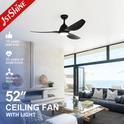 Bon prix Ventilateur de plafond moderne noir mat de 52 pouces avec lumière LED et moteur CC silencieux en ligne