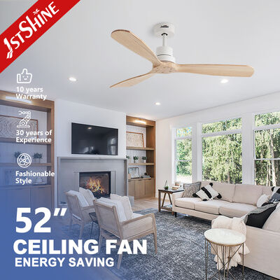 Bon prix Ventilateur de plafond en bois massif de 52 pouces avec moteur CC et lames en bois massif pour intérieurs modernes En ligne
